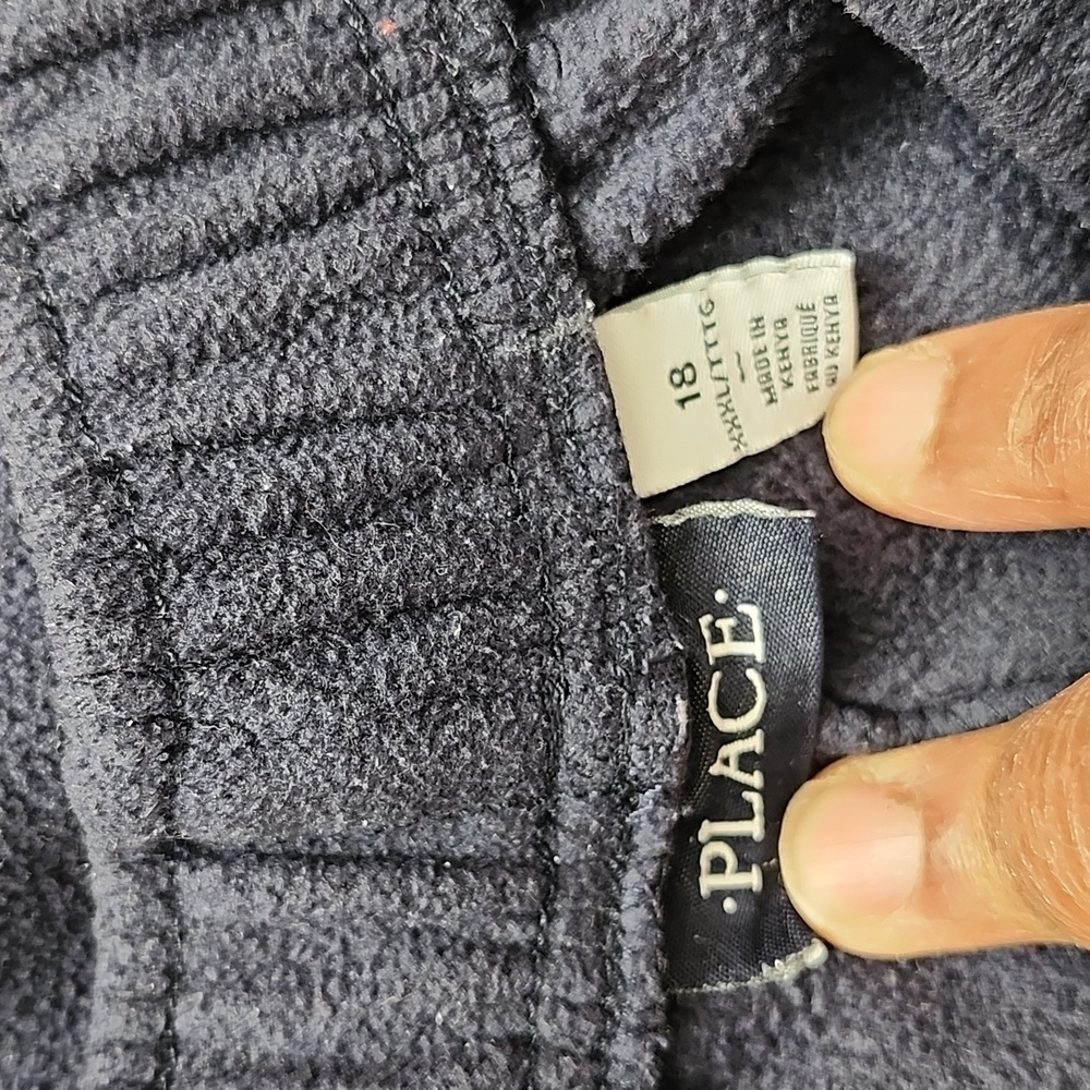 Children's Place Navy Blue Pants w/Soft Fleece; XXXL 18 - Picture 2 of 7